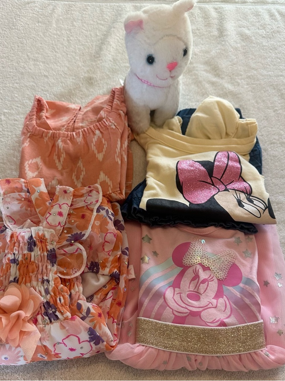 Baby Girl Outfit Bundle 12–18M (Minnie + Boutique Sets + Bonus Toy)